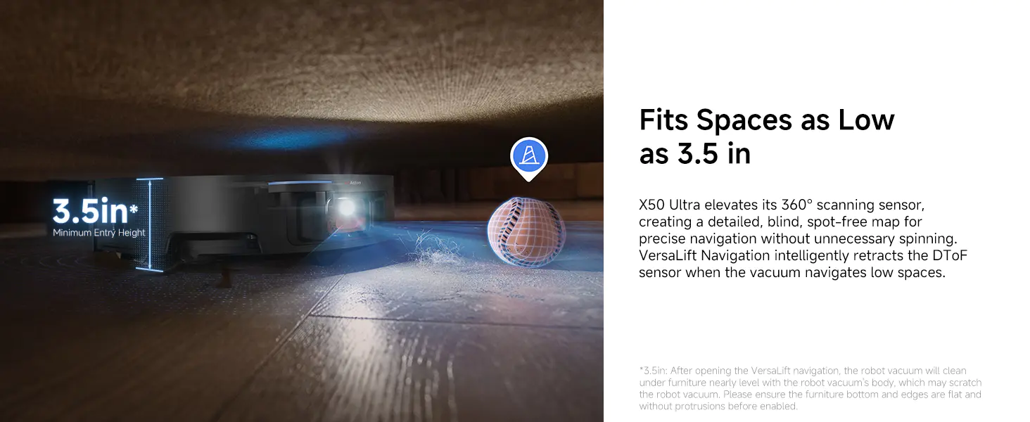 X50 Ultra Robot Vacuum and Mop - Halloween Limited time 10% discount Auto-Empty and Mop Self-Cleaning, 20,000Pa Suction, Obstacle Avoidance and 360° Navigation, Corner to Edge Deep Cleaning, Detangling Brush